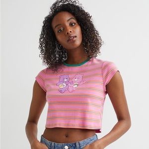 Y2K inspired ‘Care Bears’ Pink Striped Baby Tee